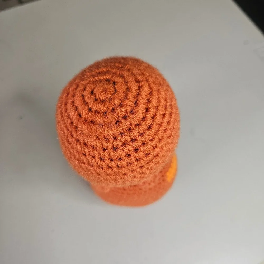 Crochet T-Rex Dinosaur‎ Plushie Orange Yellow Striped Amigurumi Stuffed Toy